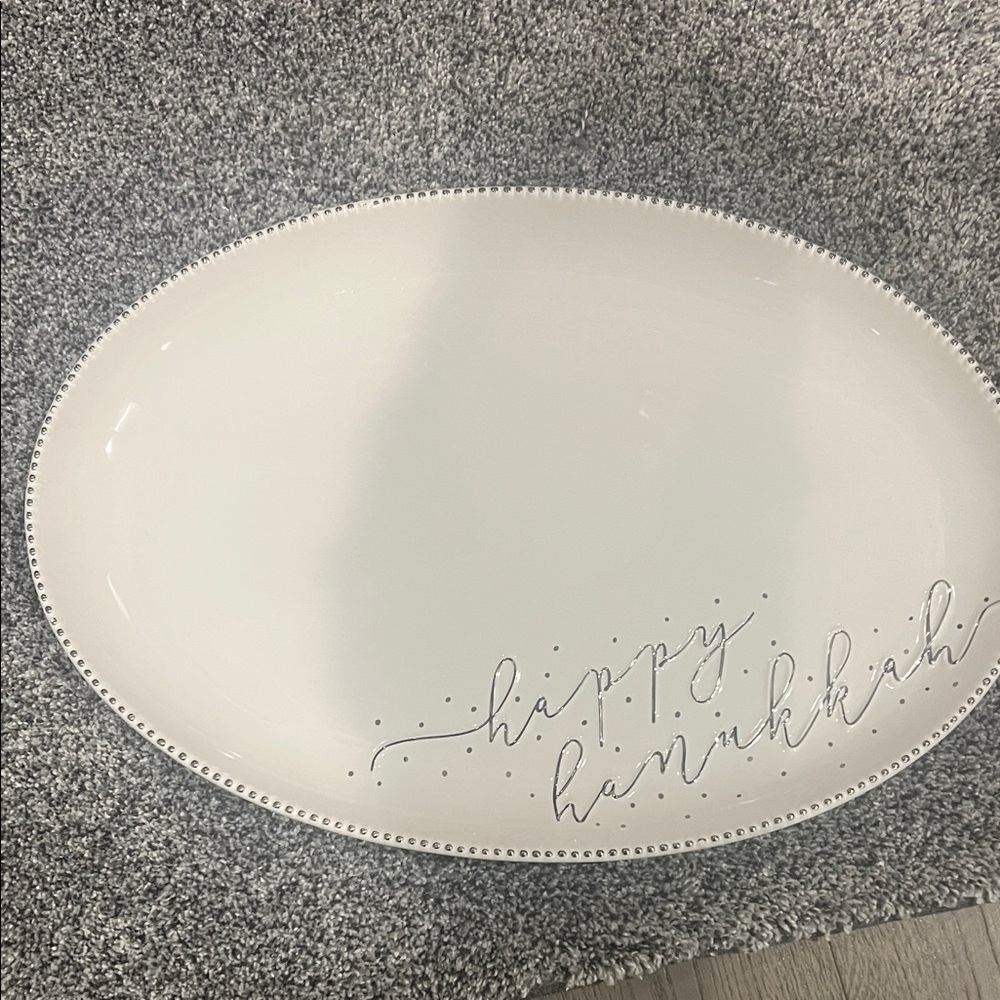 Mud Pie Happy Hanukkah  Beaded Platter
